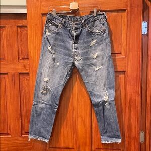 LEVI’S Custom Distressed Blue Jeans